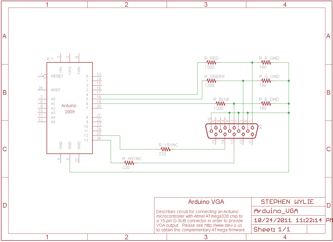 Arduino VGA Schematic